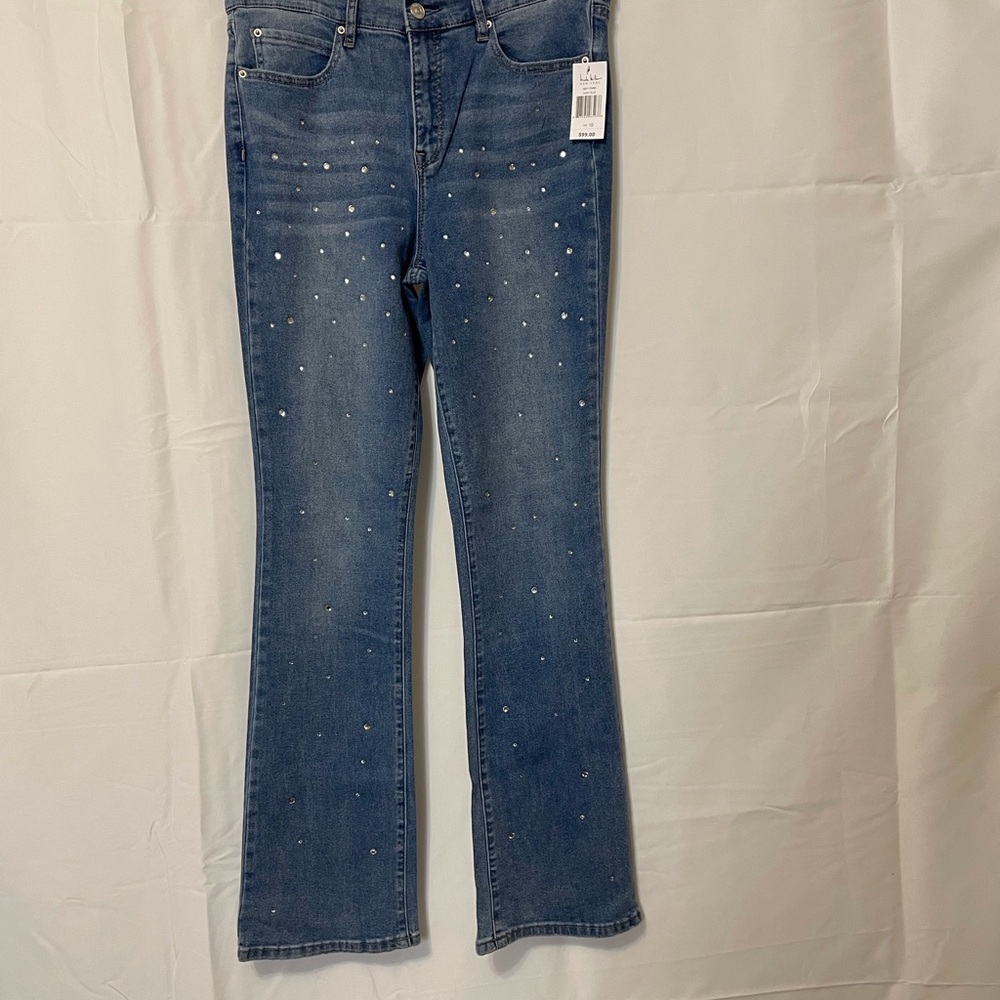 Nicole Miller Embellish Blue Boot Cut Jeans
